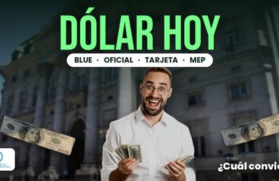 Hombre sorprendido con dólares frente al Banco Nación, comparando dólar blue, oficial, tarjeta y MEP
